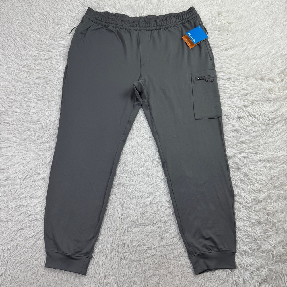NWT Columbia Pants Mens Extra Large Gray Cargo Joggers Elastic Waist Drawstring